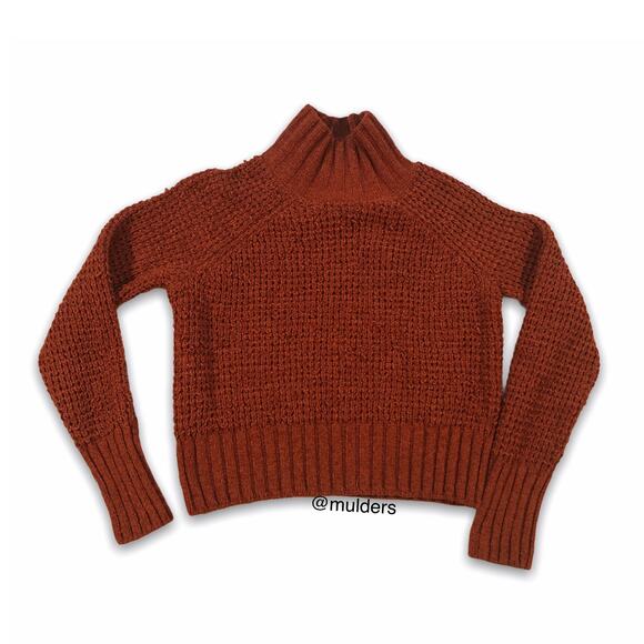 Hippie Rose Rust Cropped Long Sleeve Sweater - Picture 1 of 10